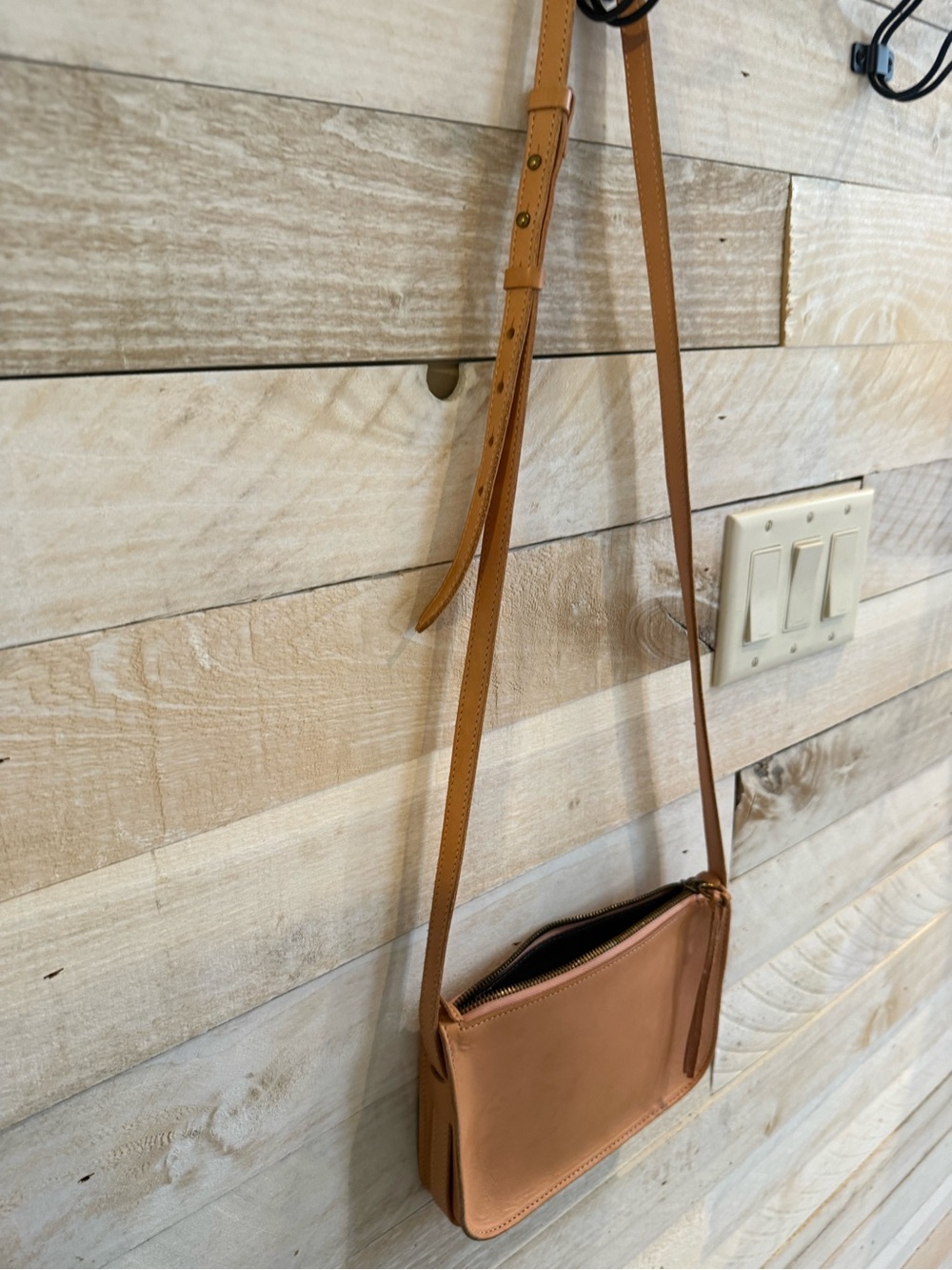 Madewell Bags Womens The Simple  Saddle Leather Zip Adjustable Crossbody